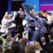 Reacciones a los sondeos a pie de urna durante la fiesta electoral del partido de extrema derecha Alternativa para Alemania (AfD) tras las elecciones estatales de Sajonia-Anhalt, en Magdeburgo (Alemania), el 6 de septiembre de 2026. Los votantes de Sajonia-Anhalt acuden a las urnas para elegir un nuevo parlamento estatal. Foto: EFE/EPA/FILIPSINGER.