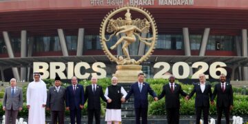 Líderes de los países miembros del grupo BRICS, en la cumbre del bloque realizada en Nueva Delhi, India. Foto: Alexander Kazakov / Sputnik / Kremlin POOL / EFE / EPA.