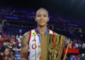 La voleibolista cubana nacionalizada turca Melissa Vargas, MVP del Campeonato Europeo 2026, ganado por Turquía. Foto: @CEVolleyball / X