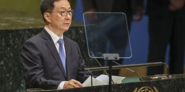 El vicepresidente de China, Han Zheng, habla ante la Asamblea General de la ONU, el 26 de septiembre de 2026. Foto: Sarah Yenesel / EFE / EPA.