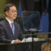 El vicepresidente de China, Han Zheng, habla ante la Asamblea General de la ONU, el 26 de septiembre de 2026. Foto: Sarah Yenesel / EFE / EPA.