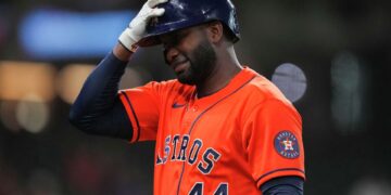 El cubano Yordan Álvarez está envuelto en una temporada excelente en la MLB en 2026. Foto: Jason Fochtman / Houston Chronicle.
