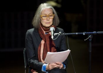 Anne Carson en Suecia, Estocolmo. Foto:  EFE/EPA/PONTUS LUNDAHL SWEDEN OUT.