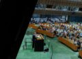 La Asamblea General de las Naciones Unidas celebró este 28 de octubre la sesión plenaria anual para debatir y votar una resolución que exige el fin del bloqueo comercial y financiero estadounidense contra Cuba. Foto: EFE/EPA/OLGA FEDOROVA.