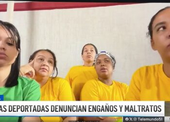Un grupo de 10 mujeres, entre ellas 8 cubanas, fueron deportadas este mes a África desde EEUU. Foto: Captura de pantalla/ Telemundo.