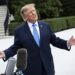 Trump habla con la prensa en los jardines de la Casa Blanca. Foto: GRAEME SLOAN / POOL/EFE/EPA