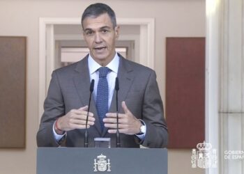 Fragmento de video del presidente del Gobierno español, Pedro Sánchez, al anunciar la disolución de las Cortes y la convocatoria de elecciones generales anticipadas para el próximo 29 de noviembre. Foto: Oficina del Presidente del Gobierno de España / EFE / EPA.