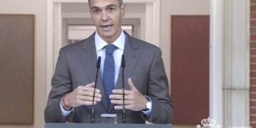 Fragmento de video del presidente del Gobierno español, Pedro Sánchez, al anunciar la disolución de las Cortes y la convocatoria de elecciones generales anticipadas para el próximo 29 de noviembre. Foto: Oficina del Presidente del Gobierno de España / EFE / EPA.
