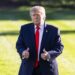 Trump saluda desde los jardines de la Casa Blanca. Foto: JIM LO SCALZO/EFE/EPA.